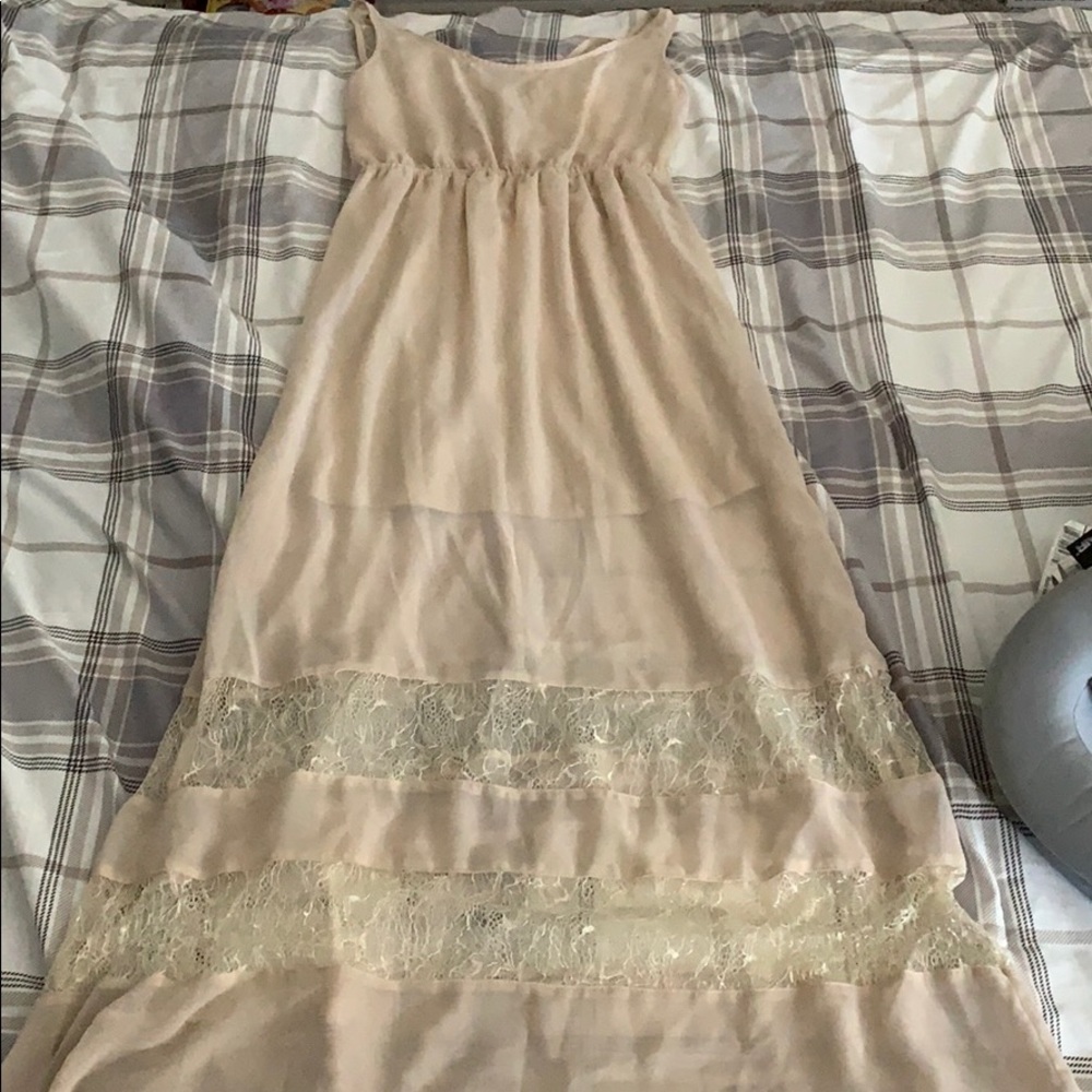 Cream and lace maxi dress